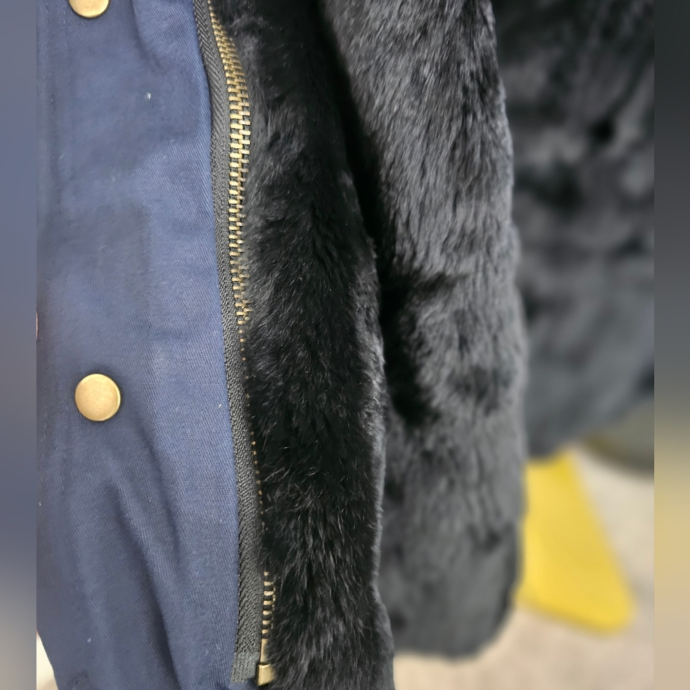 Ava & Kris Luxurious Fur and Cotton Canvas Utility Parka NWOT Size Small - Picture 9 of 10
